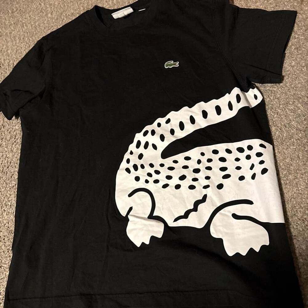 Lacoste Big Crocodile Printed Regular Fit T-Shirt Black US L